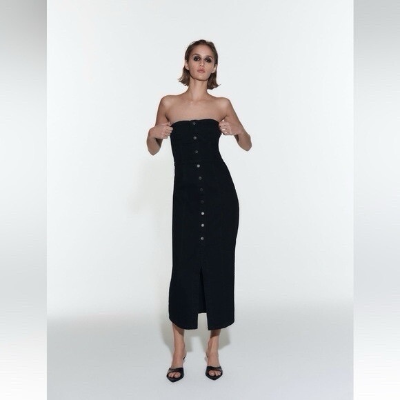 NWT ZARA Denim Bustier Dress - Picture 5 of 8